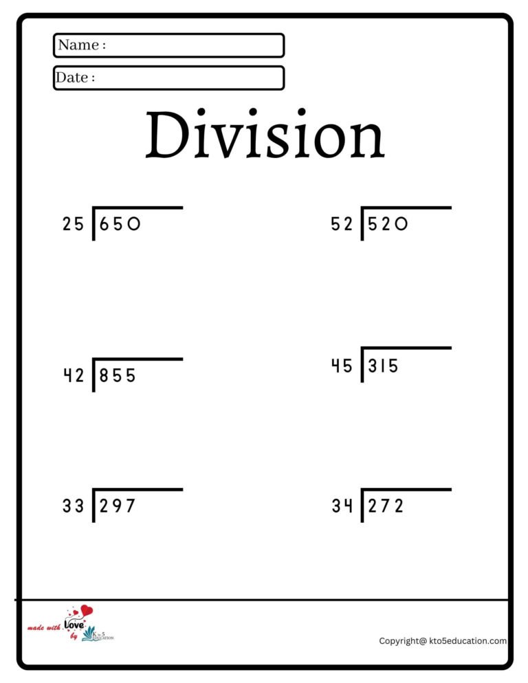 Division Worksheet