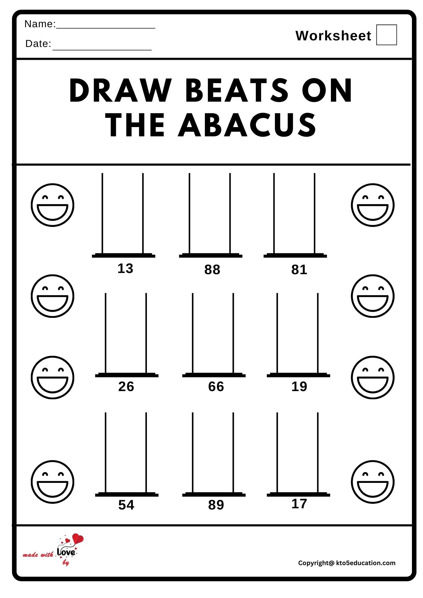 Draw Beats On The Abacas Worksheet
