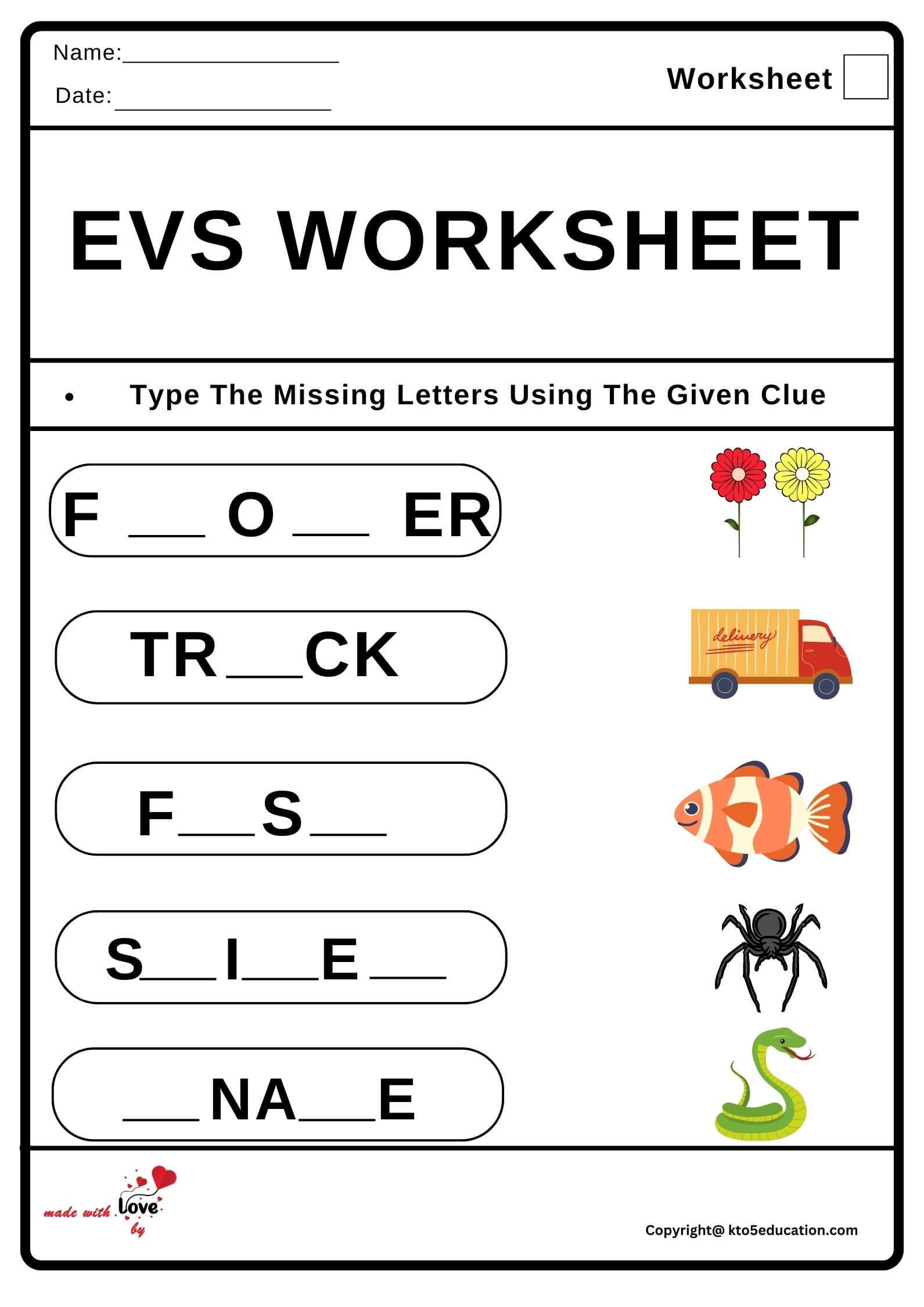 Evs Worksheet