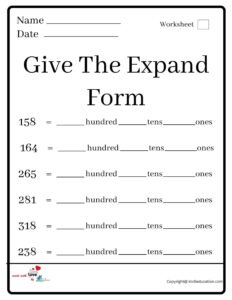 Give The Expand Form Worksheet 2
