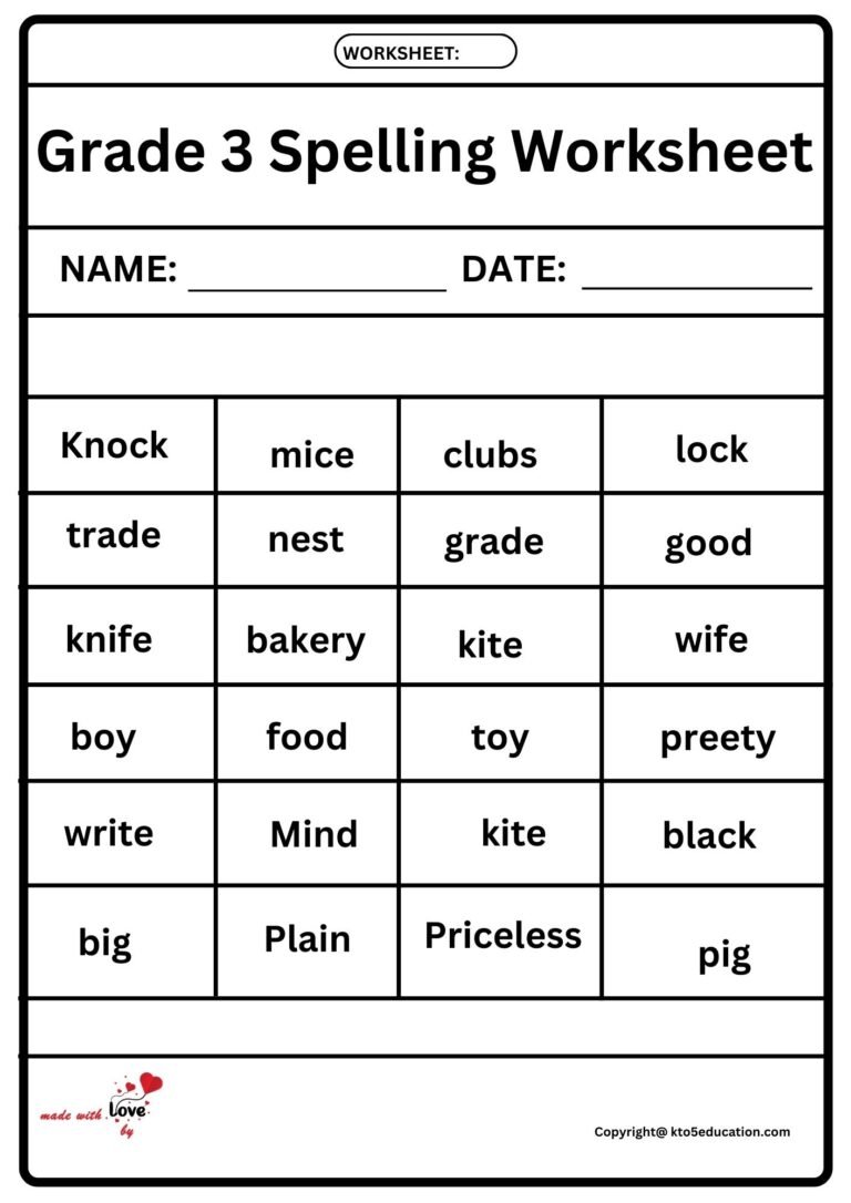 Grade 3 Spelling Worksheet 2 | FREE Download 