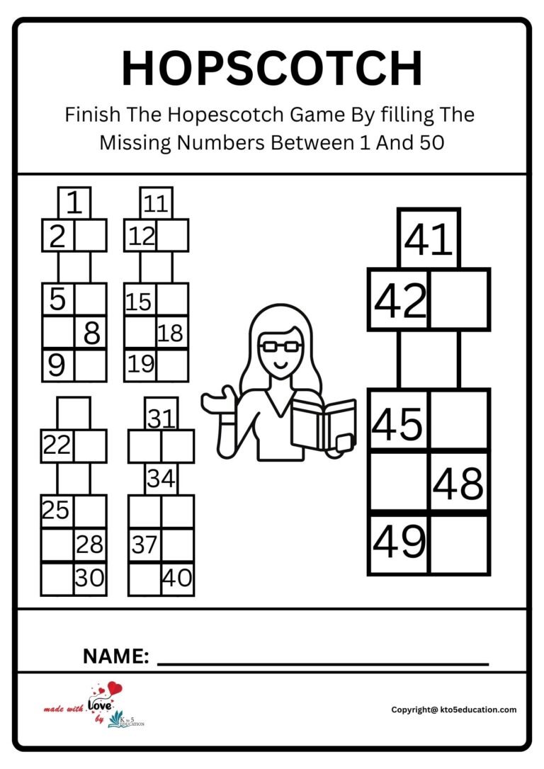 Hopscotch Worksheet 2