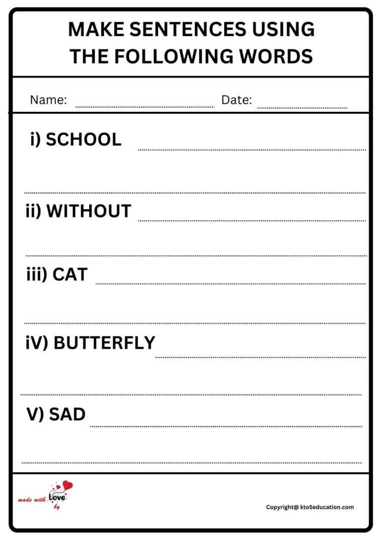 make-sentences-using-the-following-words-worksheet-fre