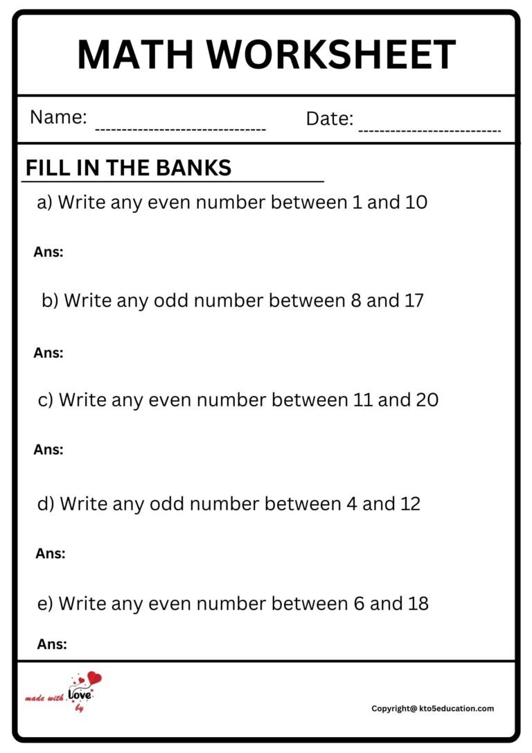 Math Worksheet