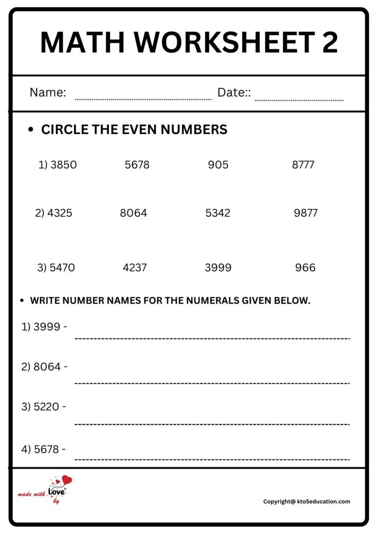 Math Worksheets 2 | FREE Download