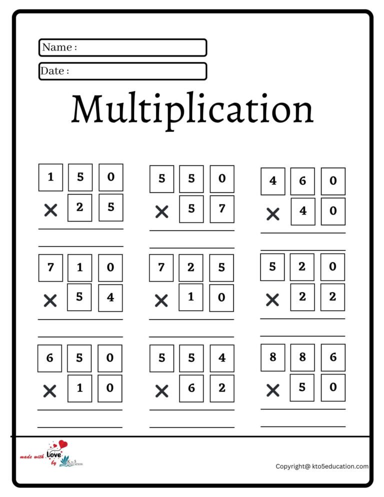 Multiplication Worksheet | FREE Download