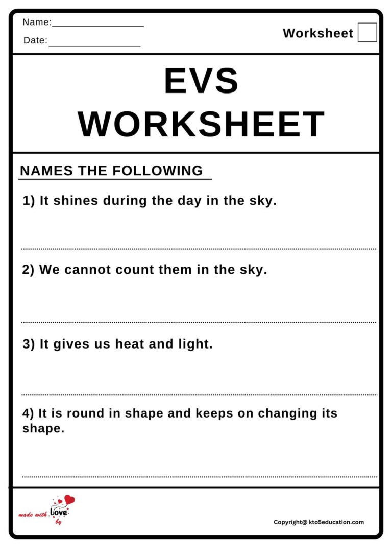 Name The Following Worksheets 2 | FREE Download