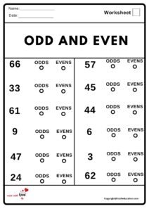 Odd And Even Worksheet 2
