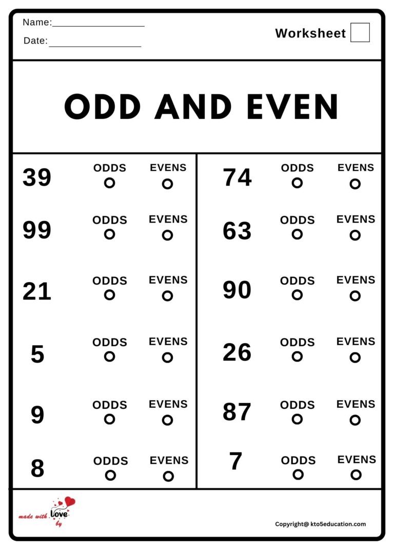 Odd And Even Worksheet | FREE Download