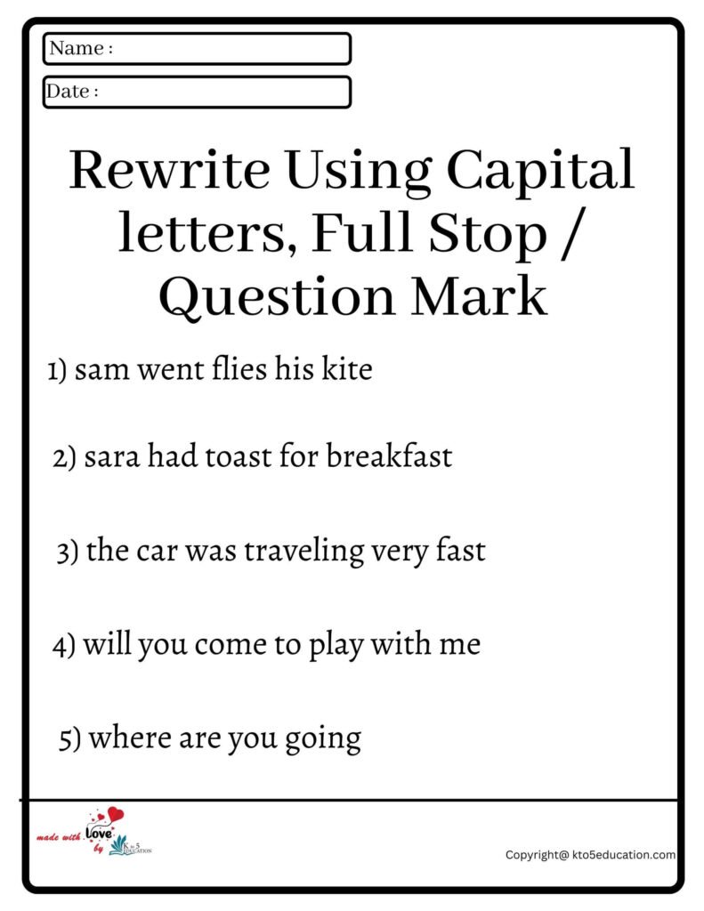 capital letters homework