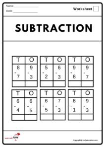 Subtraction Worksheet 2