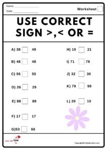 Use Correct Sign Worksheet