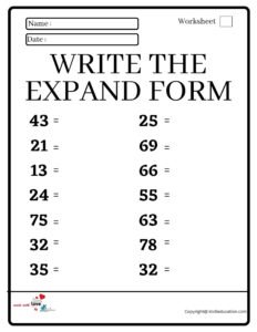 Write The Expand Form Worksheet
