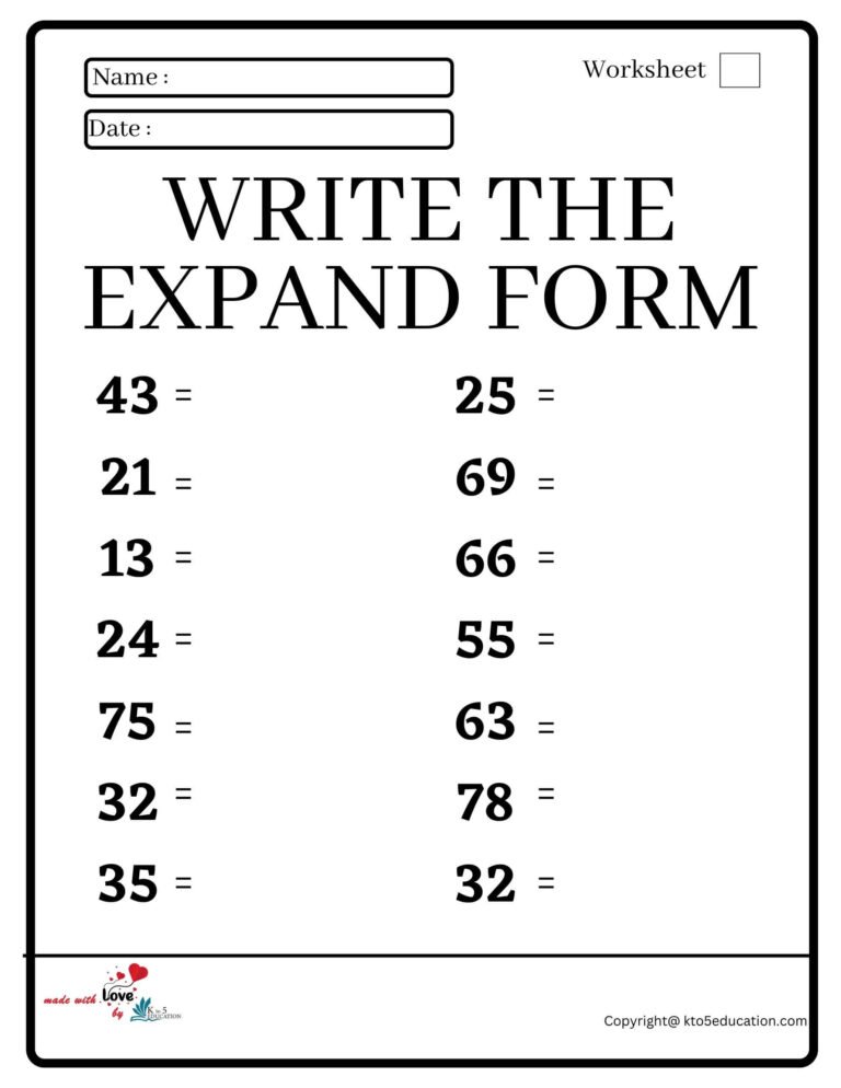 Write The Expand Form Worksheet | FREE Download