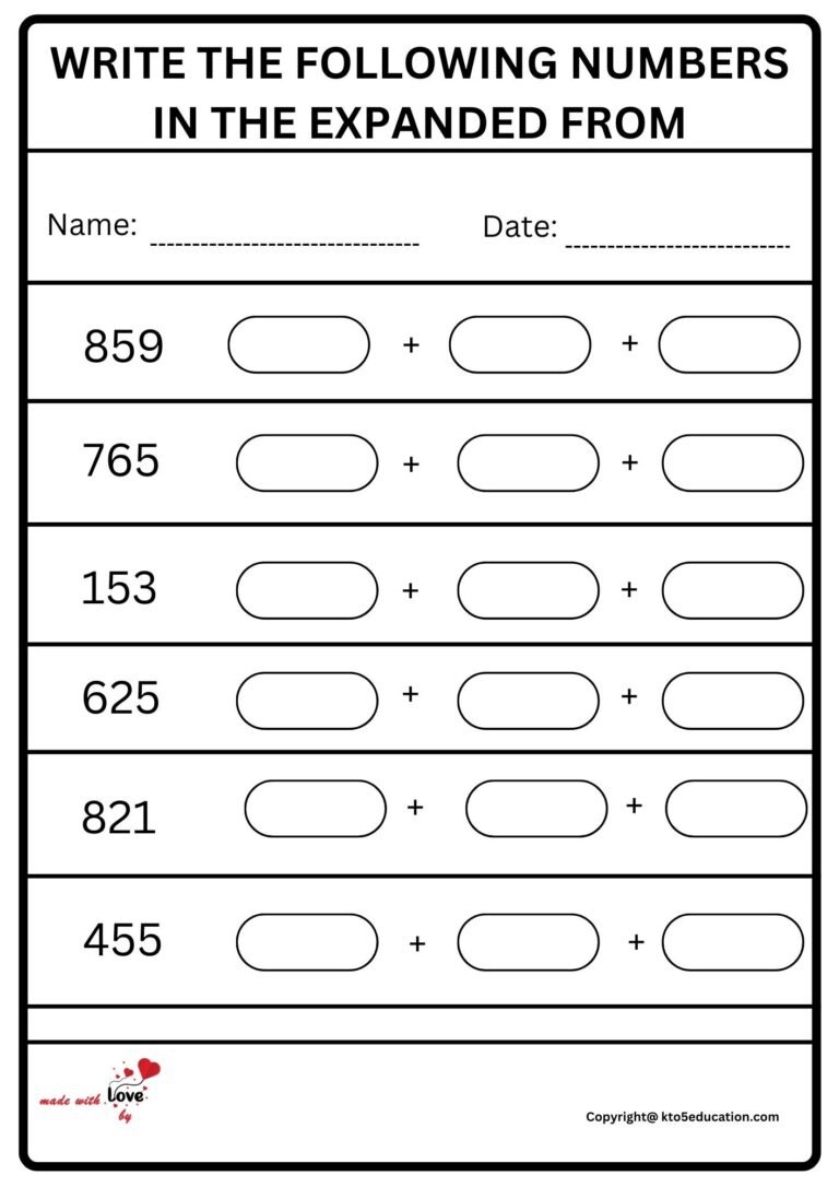 Write The Following Numbers In the Expanded From Worksheet 2 | FREE Download