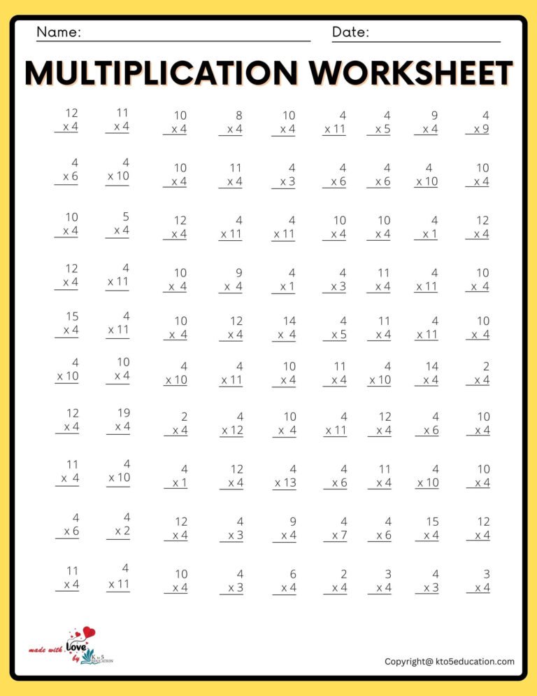 10×10 Multiplication Worksheet V3 | FREE Download