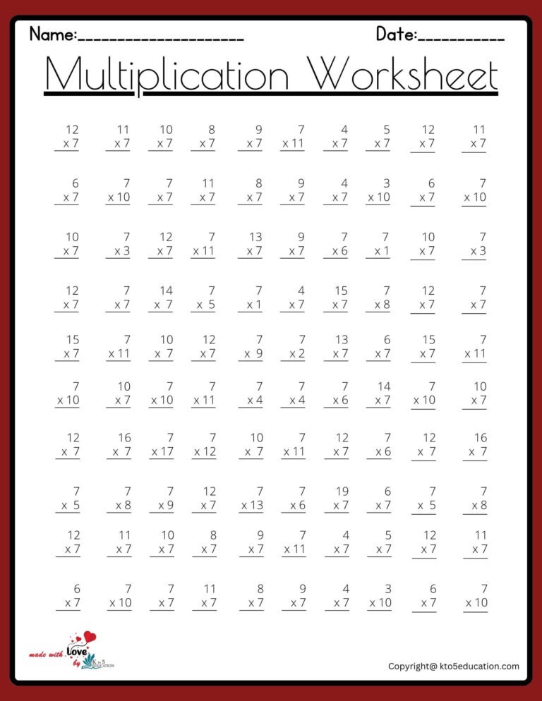 10×10 Multiplication Worksheet V6 | FREE Download