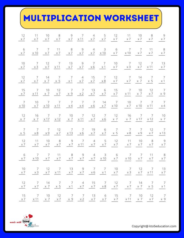 13×13 Multiplication Worksheet V4 | FREE Download