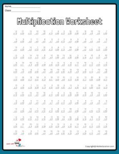 14x14 10 Multiplication Worksheet