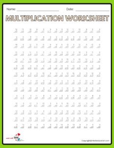 14x14 Multiplication Worksheet V2