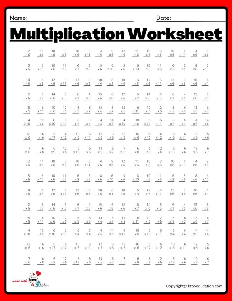 16×16 Multiplication Worksheet V3 | FREE Download