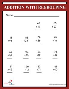 2 Digit Addition Without Regrouping Worksheets