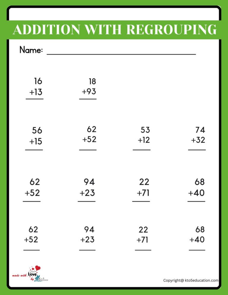 2 Digit Addition Worksheets Without Regrouping | FREE Download