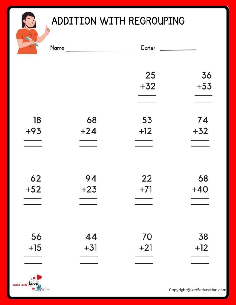 3 Digit Addition With Regrouping Worksheets | FREE Download