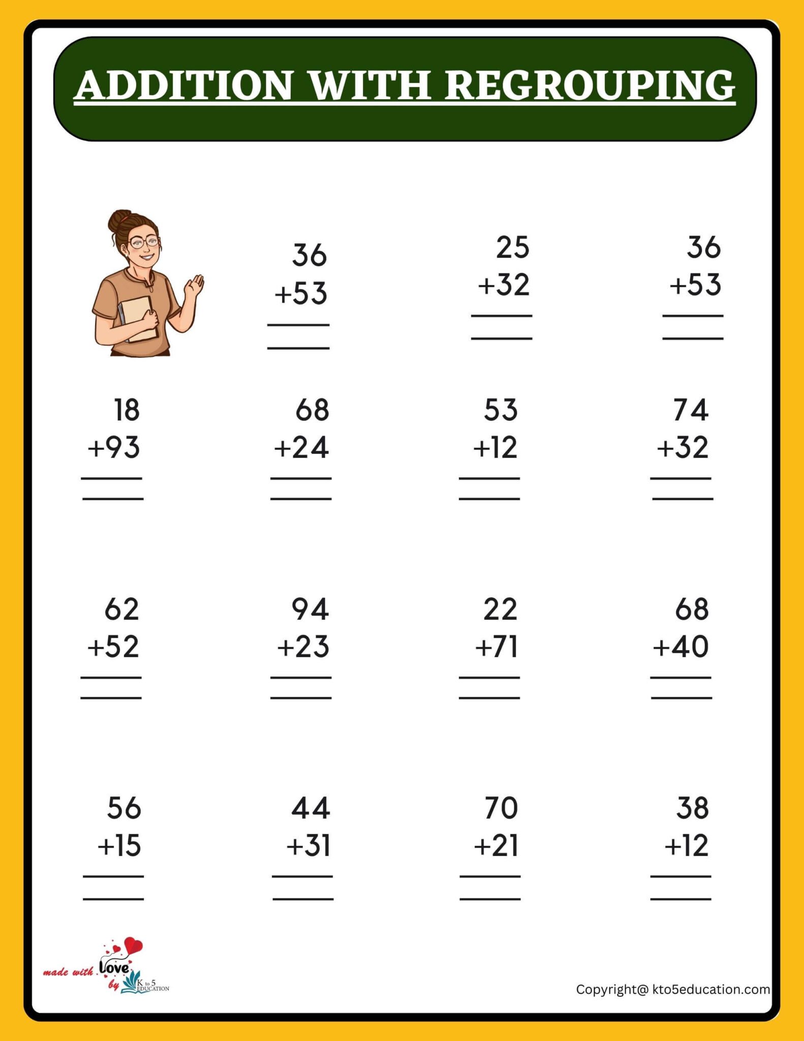 3 Digit Addition Worksheets Without Regrouping Free 1934