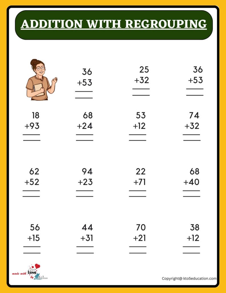 3 Digit Addition Worksheets Without Regrouping Free 9367