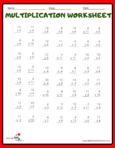 8x8 Multiplication Worksheet V3 
