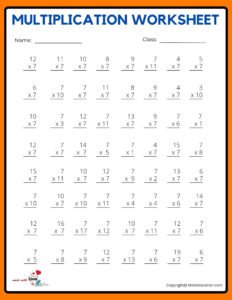 8x8 Multiplication Worksheet V5