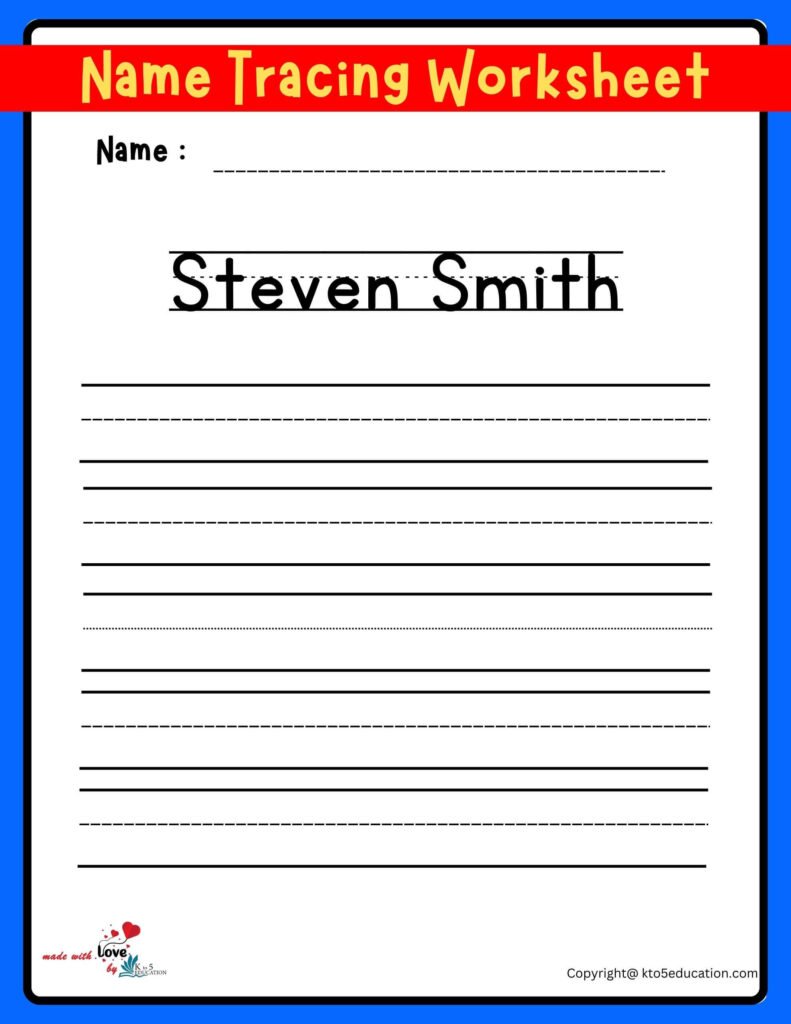 Blank Name Tracing Worksheet FREE Download