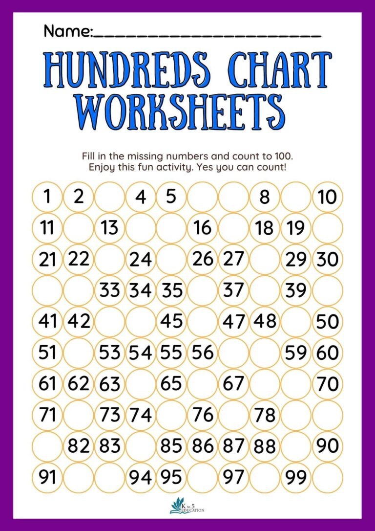 Find Missing Number Hundred Worksheet PDF | FREE Download