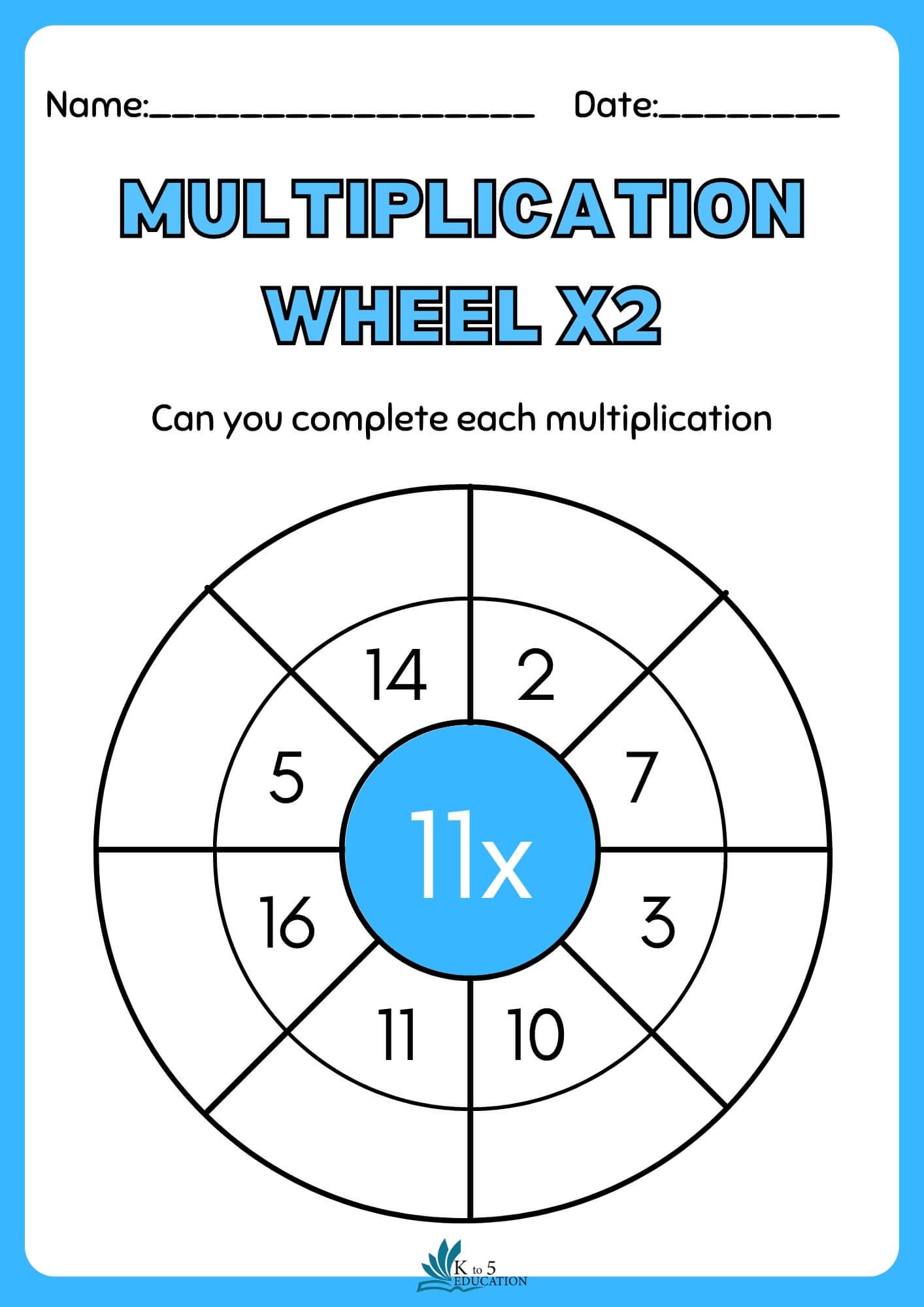 Multiplication Wheel x11 Worksheet