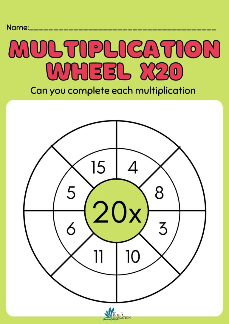 Multiplication Wheel x20 Worksheet | FREE Download