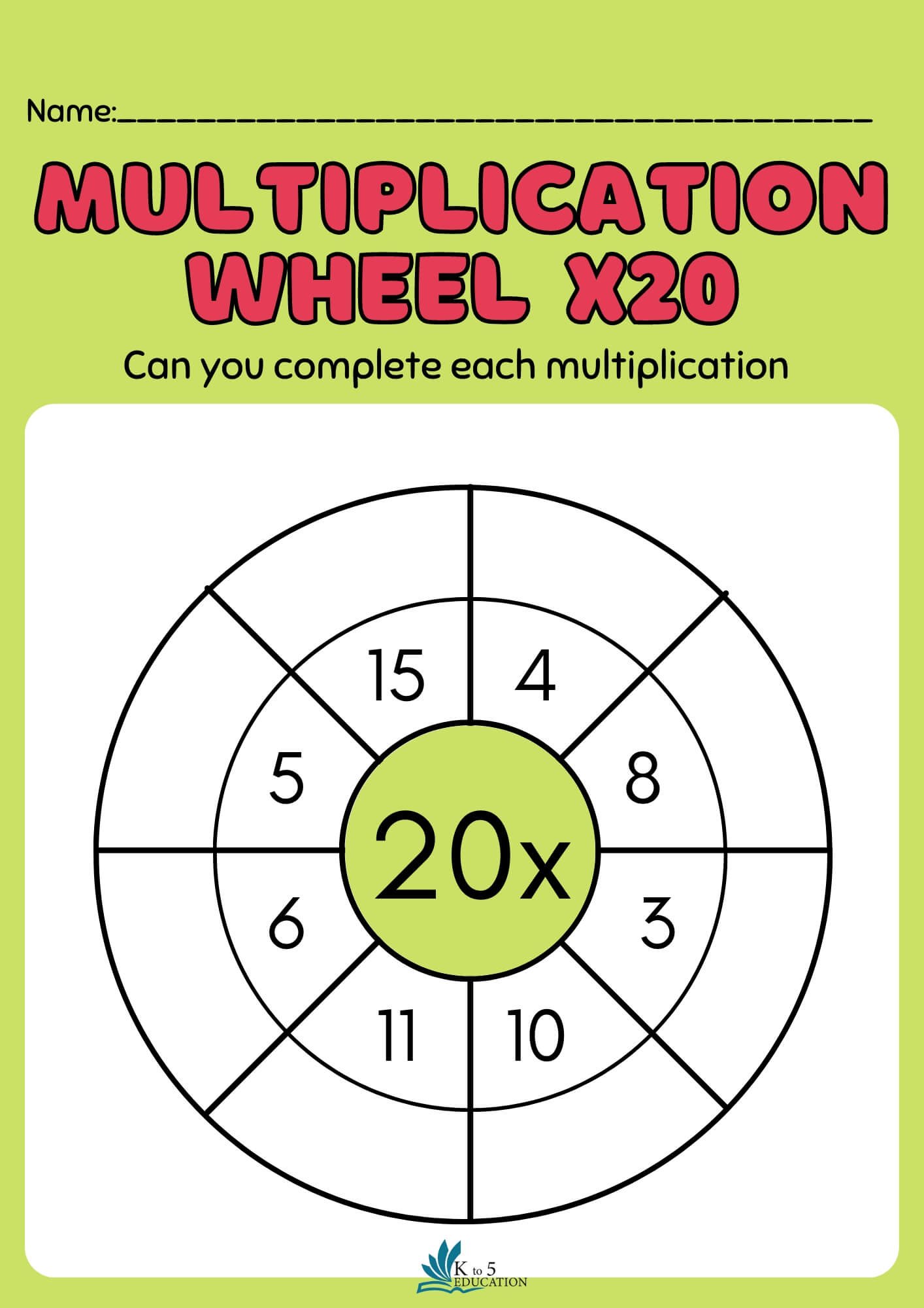 Multiplication Wheel x20