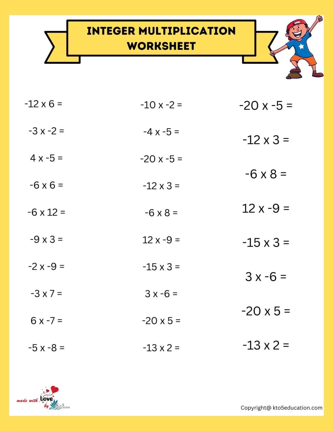 multiplying and dividing integers problem solving