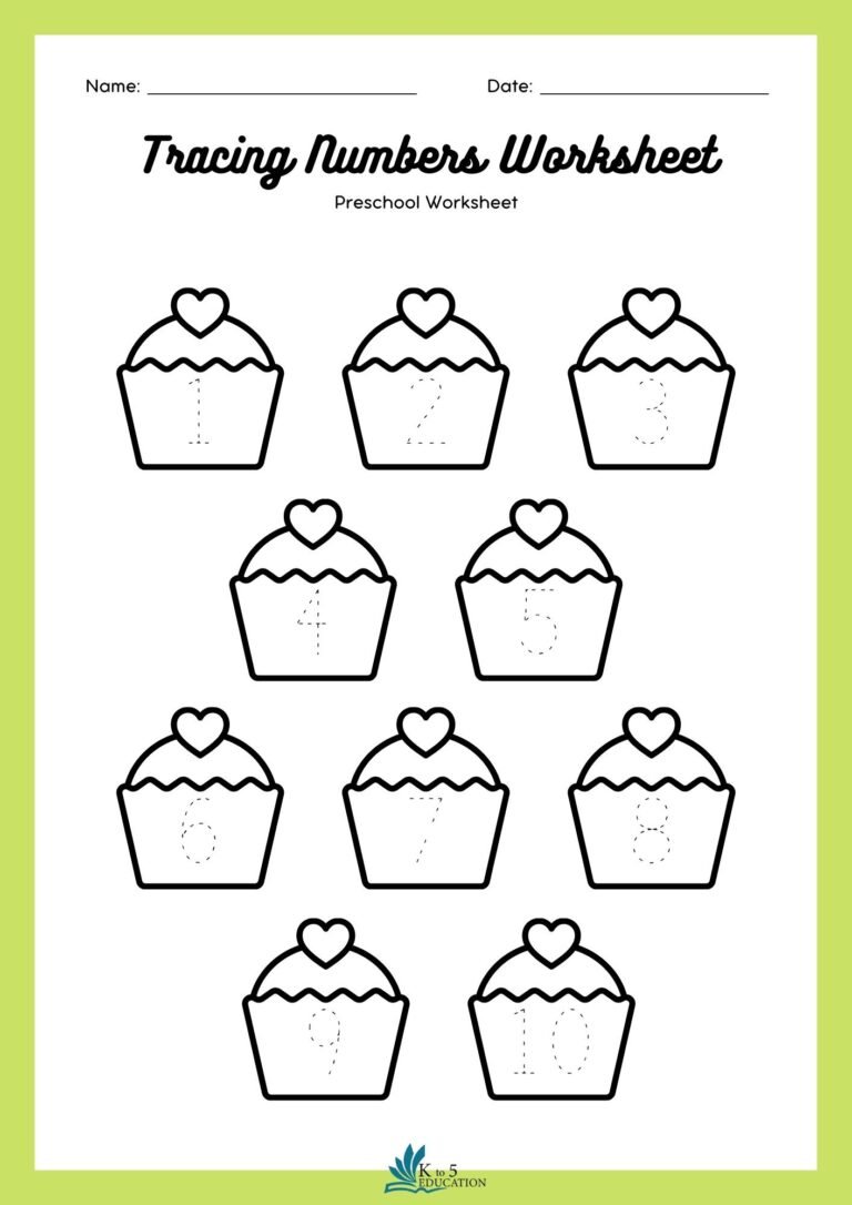 Preschool Number Tracing Worksheet | FREE Download