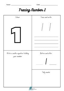 Preschool Tracing Number 1 Worksheet