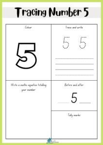 Preschool Tracing Number 5 Worksheet