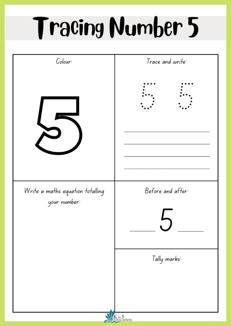 Preschool Tracing Number 5 Worksheet | FREE Download