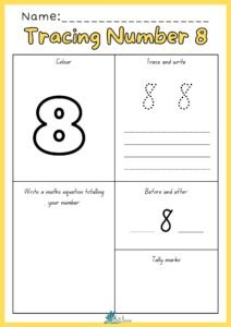 Preschool Tracing Number 8 Worksheet