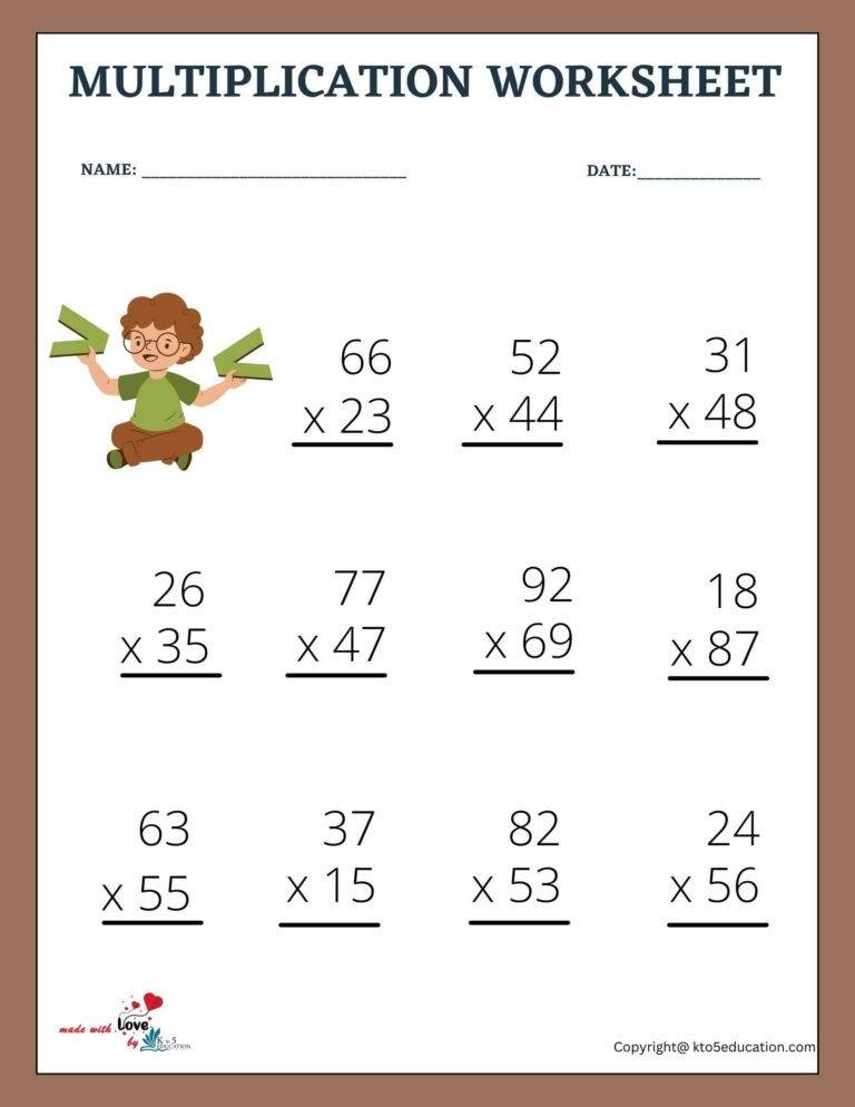 Long Multiplication Practice Problems Worksheet | FREE Download