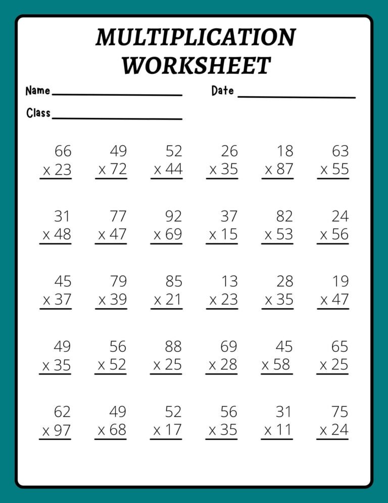 Long Multiplication Word Problems Worksheet | FREE Download