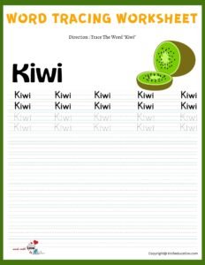 Trace The Word Kiwi Worksheet