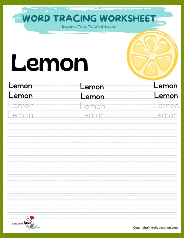 Trace The Word Lemon Worksheet | FREE Download