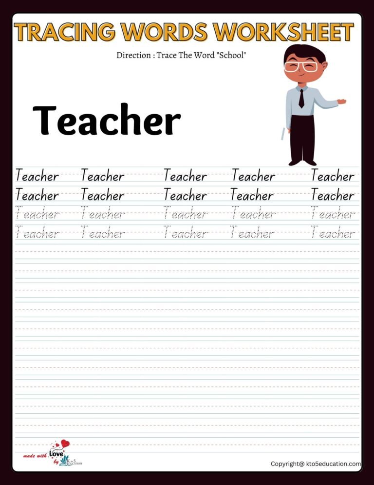 Trace The Word Teacher Worksheet | FREE Download 