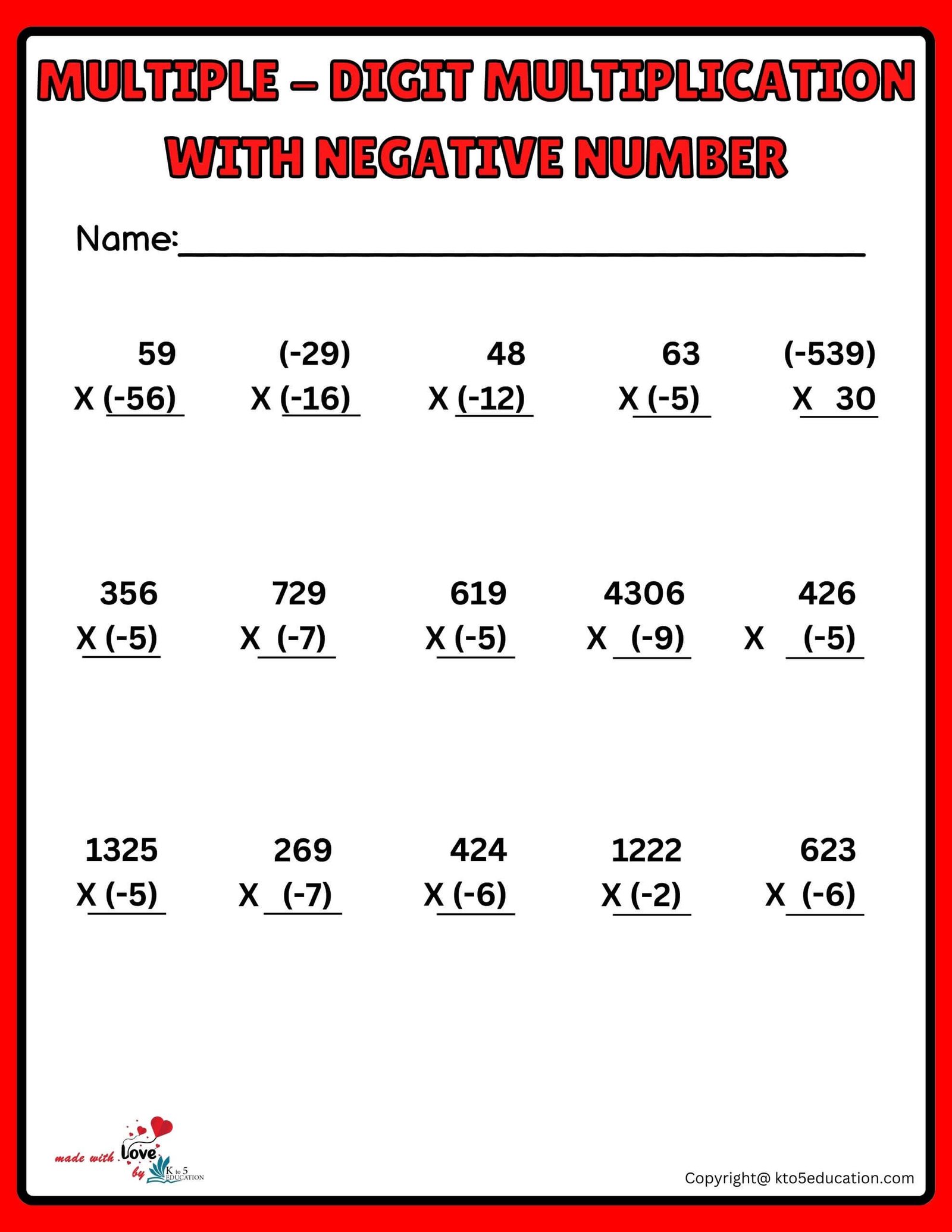 3 Digit By 1 Digit Multiplication With Regrouping Worksheet