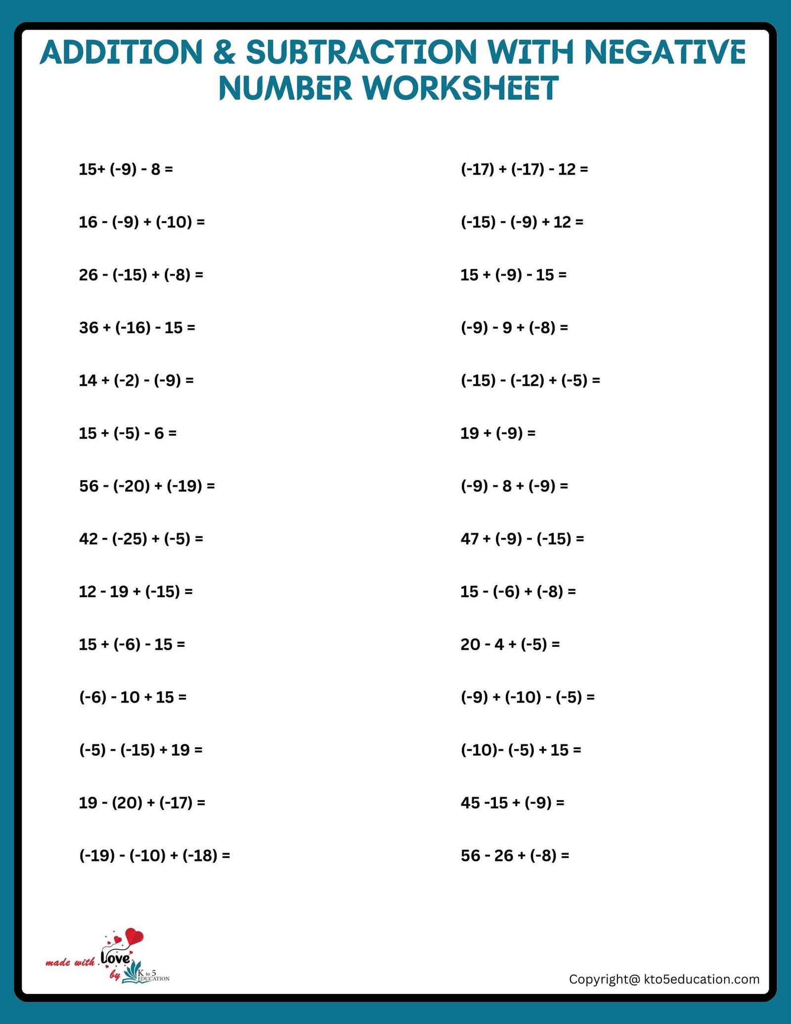 Addition And Subtraction Of Mixed Numbers Worksheets